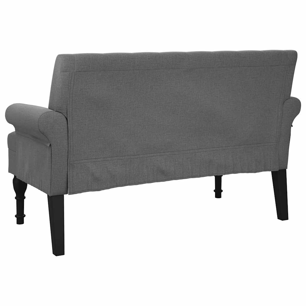 Banc avec dossier gris foncé 120x62x75,5 cm tissu - XIOS