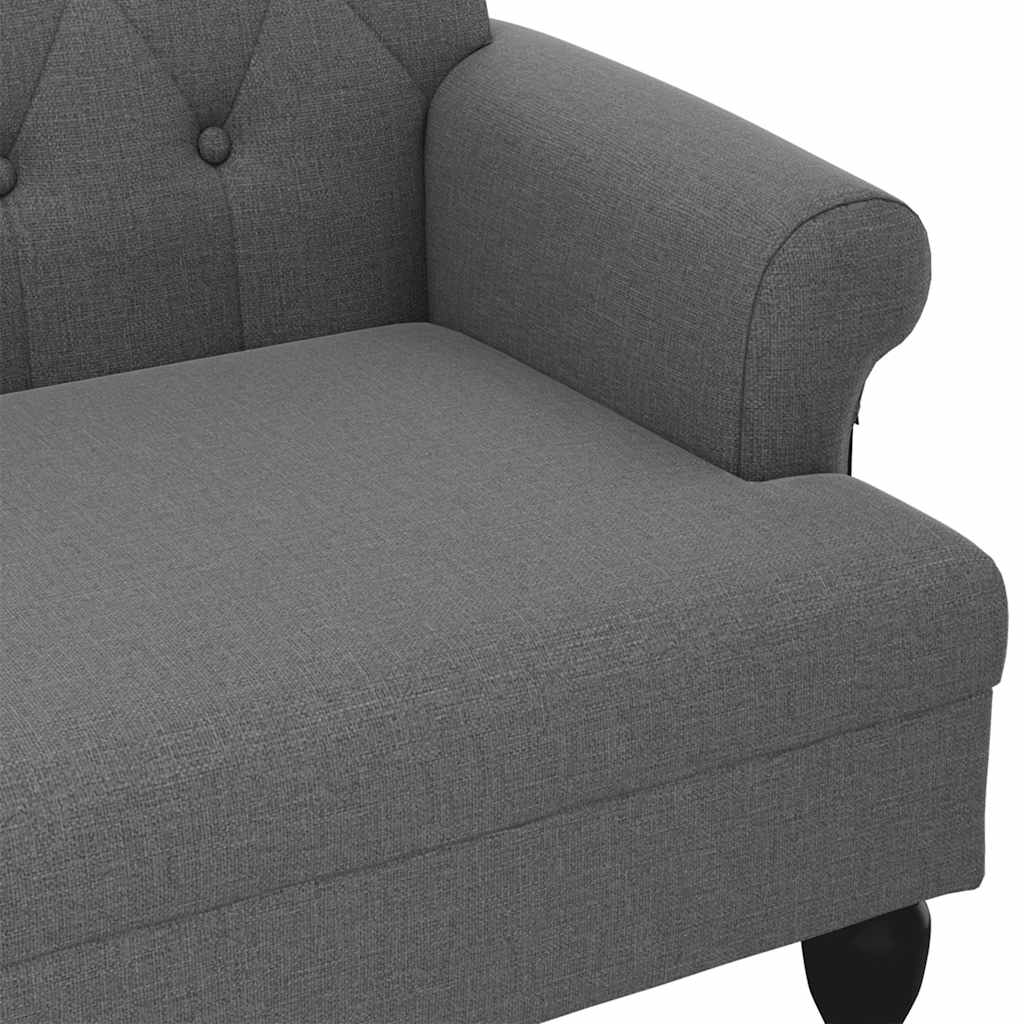 Banc avec dossier gris foncé 120x62x75,5 cm tissu - XIOS