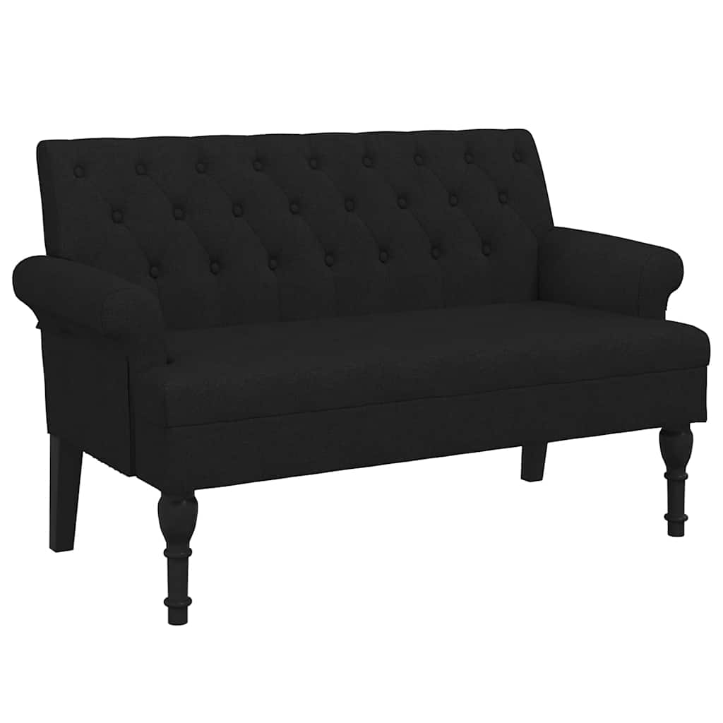 Banc avec dossier noir 120x62x75,5 cm tissu - XIOS