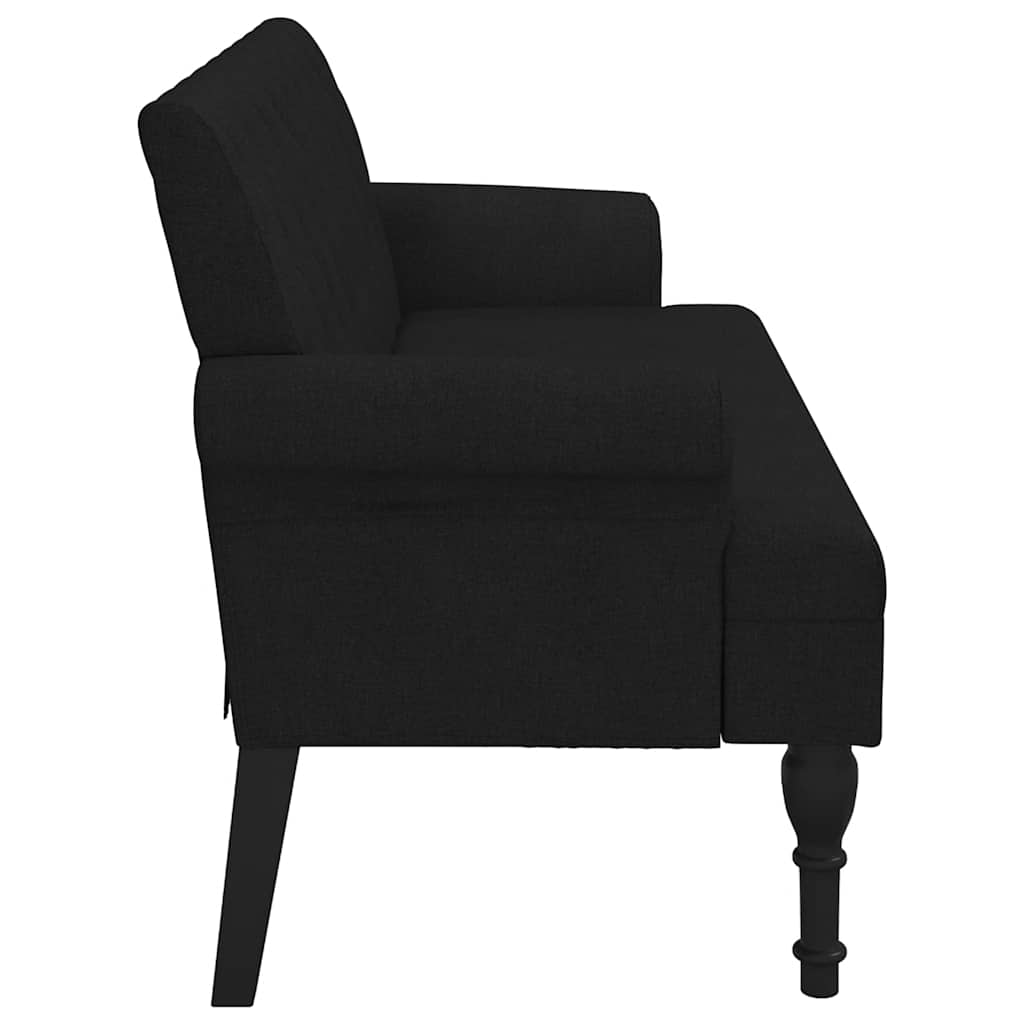 Banc avec dossier noir 120x62x75,5 cm tissu - XIOS