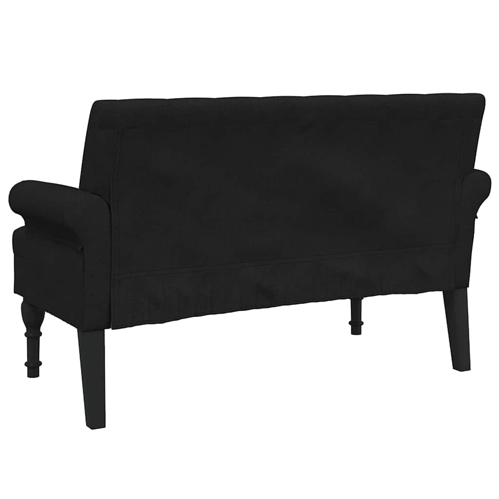 Banc avec dossier noir 120x62x75,5 cm tissu - XIOS