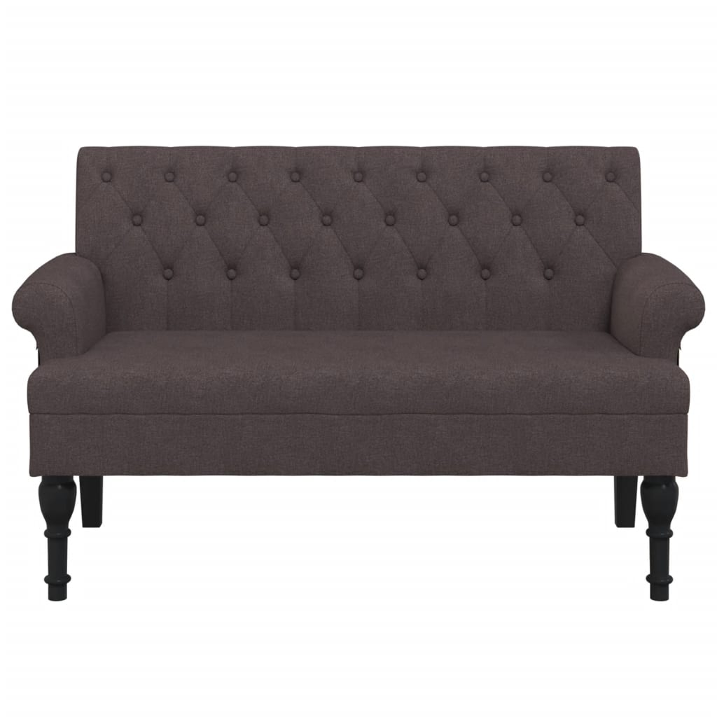 Banc avec dossier marron foncé 120x62x75,5 cm tissu - XIOS