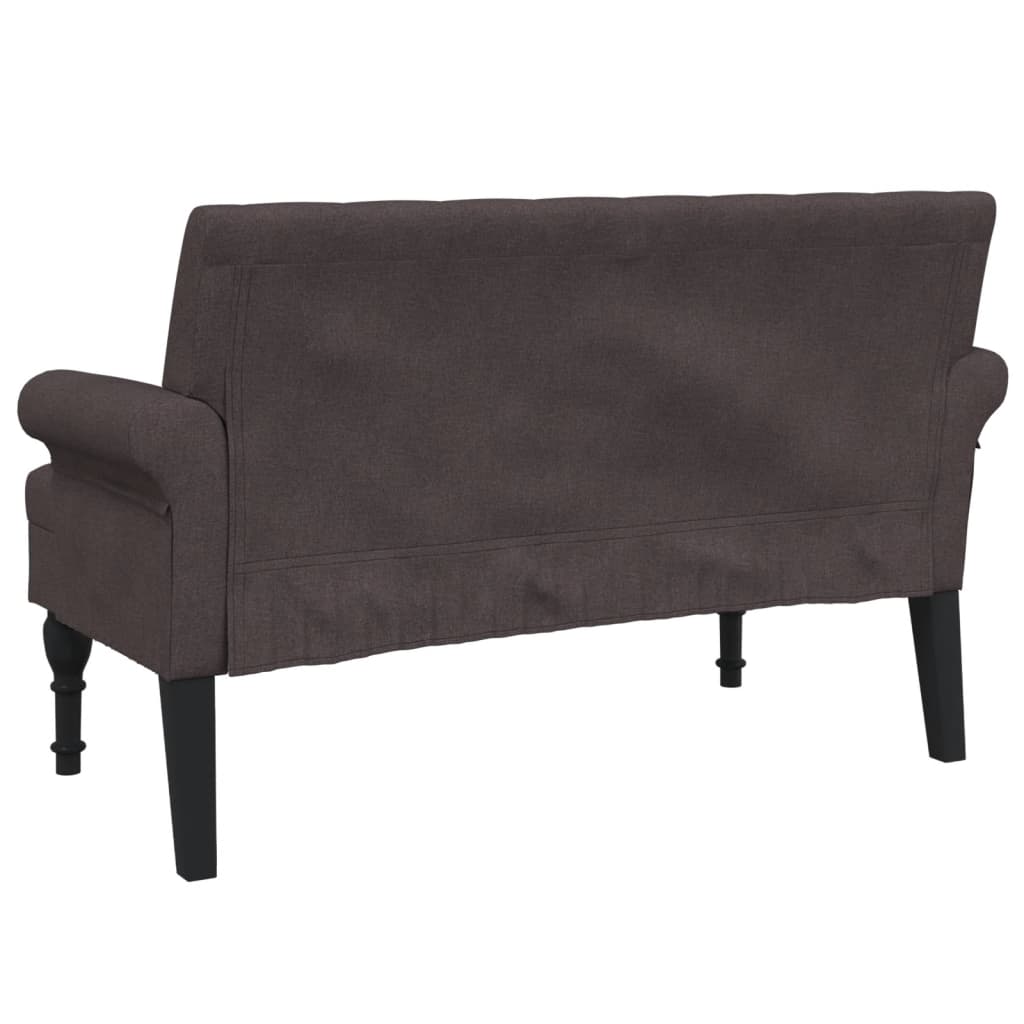 Banc avec dossier marron foncé 120x62x75,5 cm tissu - XIOS
