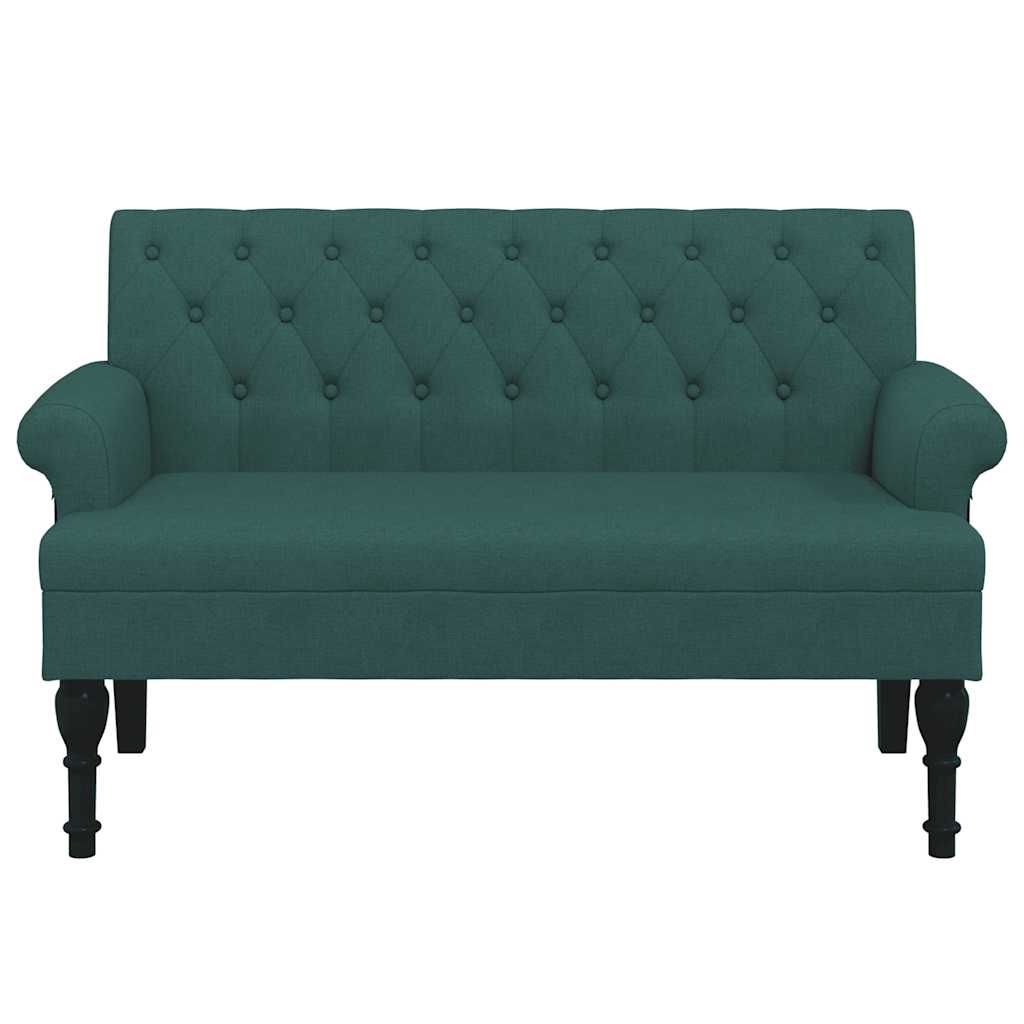 Banc avec dossier vert foncé 120x62x75,5 cm tissu - XIOS