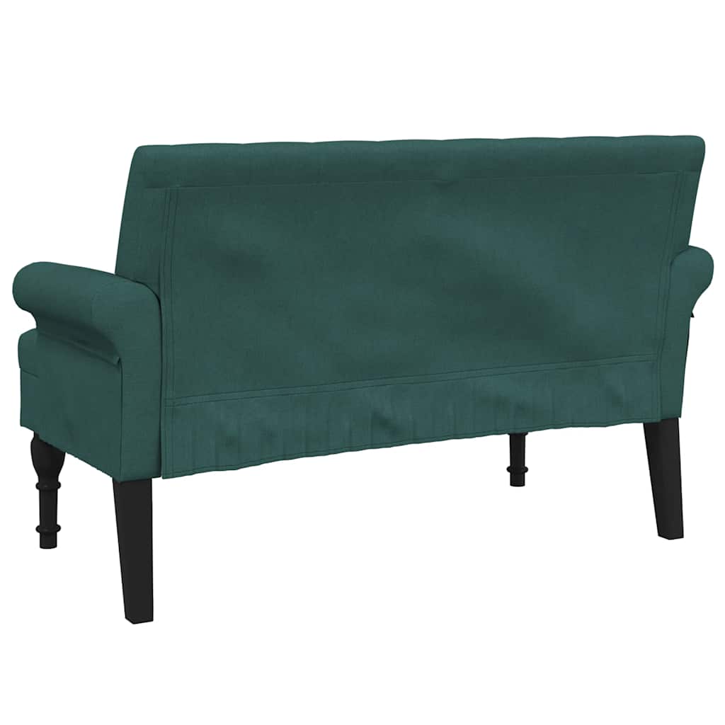 Banc avec dossier vert foncé 120x62x75,5 cm tissu - XIOS