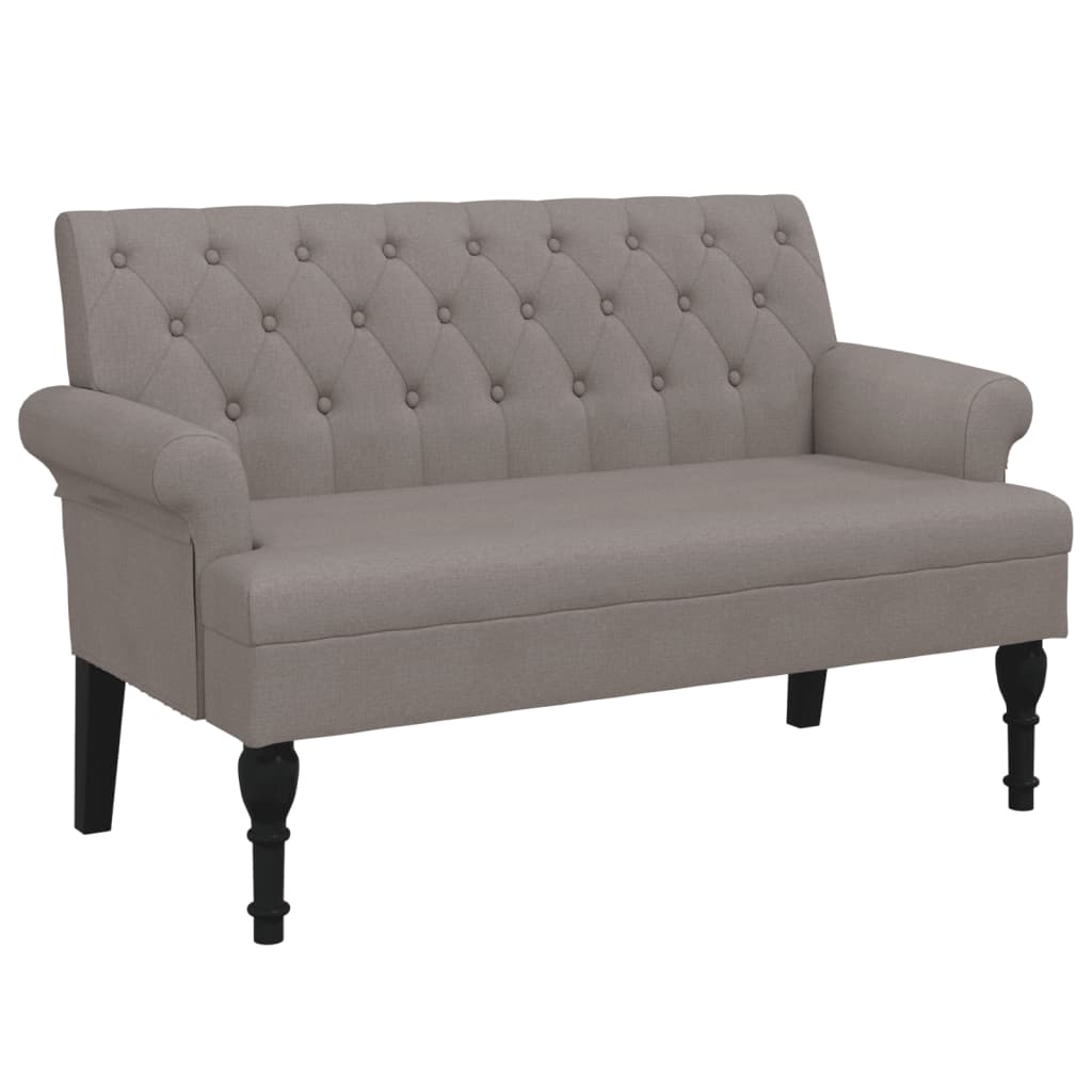 Banc avec dossier taupe 120x62x75,5 cm tissu - XIOS