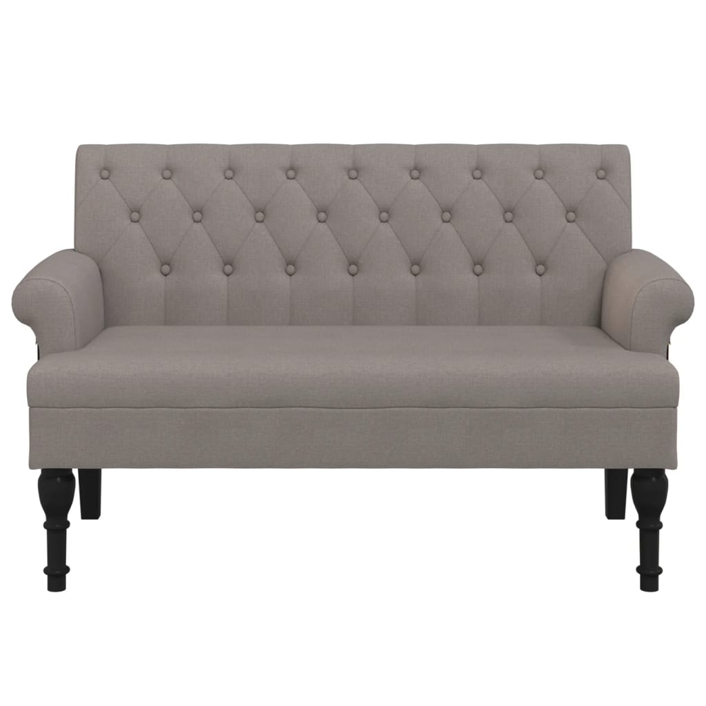 Banc avec dossier taupe 120x62x75,5 cm tissu - XIOS