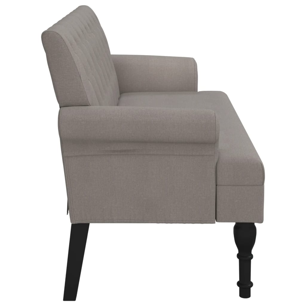 Banc avec dossier taupe 120x62x75,5 cm tissu - XIOS