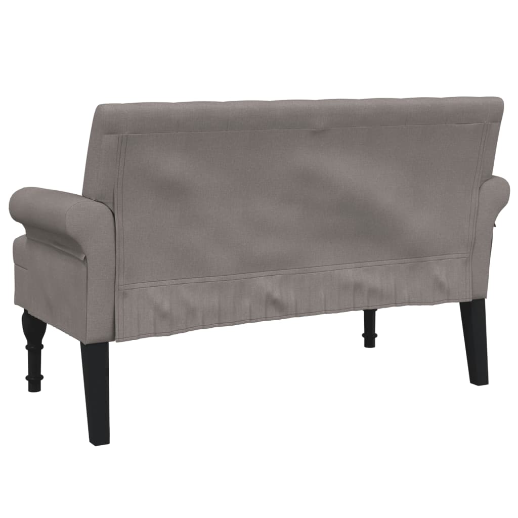 Banc avec dossier taupe 120x62x75,5 cm tissu - XIOS