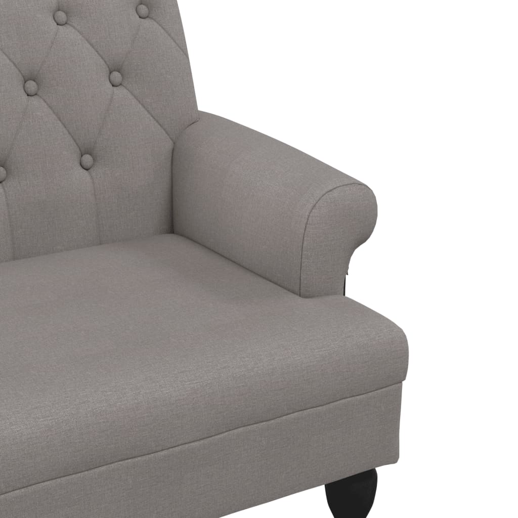 Banc avec dossier taupe 120x62x75,5 cm tissu - XIOS