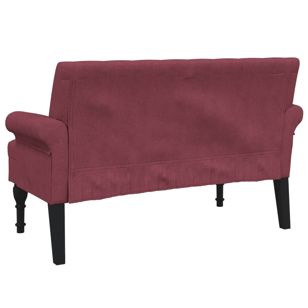 Banc avec dossier rouge bordeaux 120x62x75,5 cm tissu - XIOS