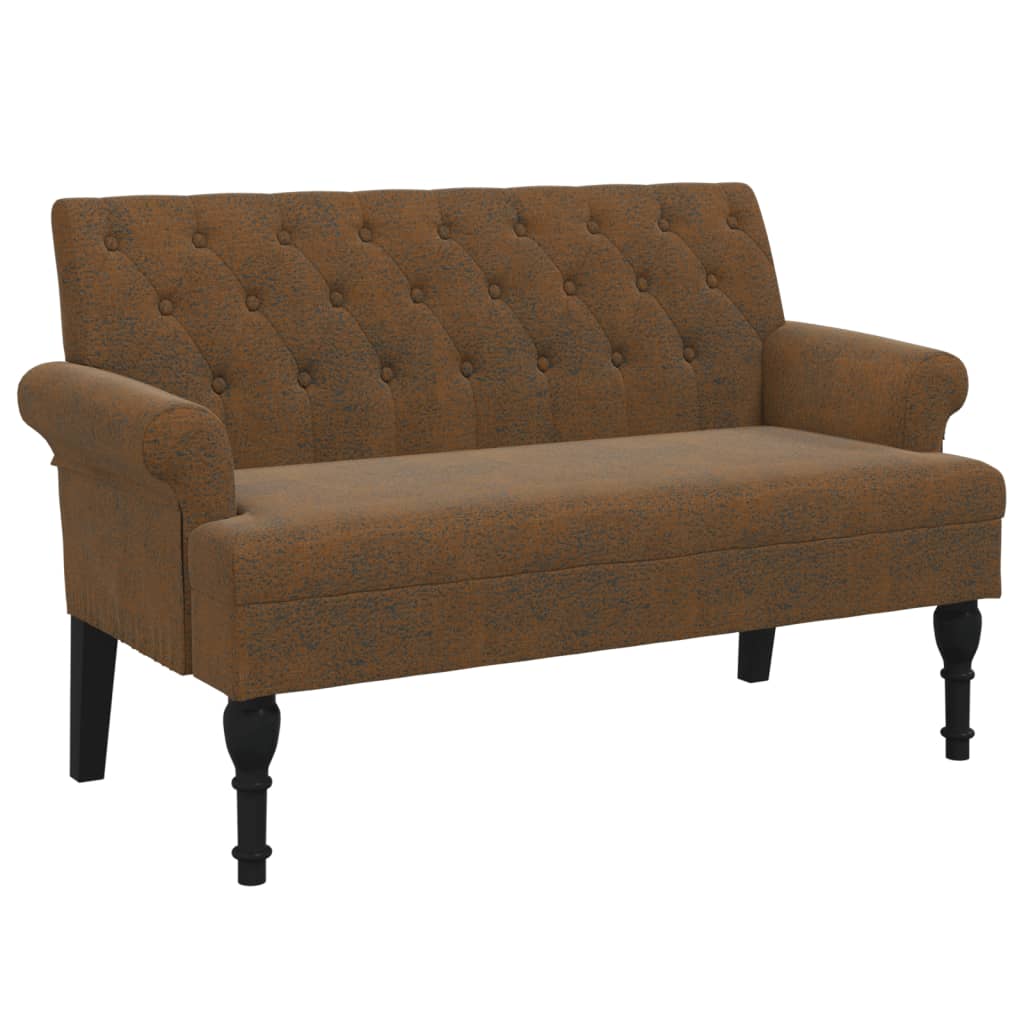 Banc avec dossier marron 120x62x75,5 cm similicuir daim - XIOS