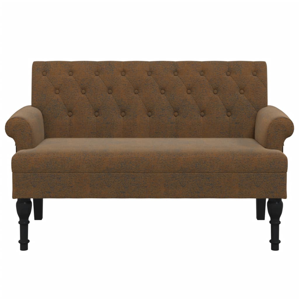 Banc avec dossier marron 120x62x75,5 cm similicuir daim - XIOS