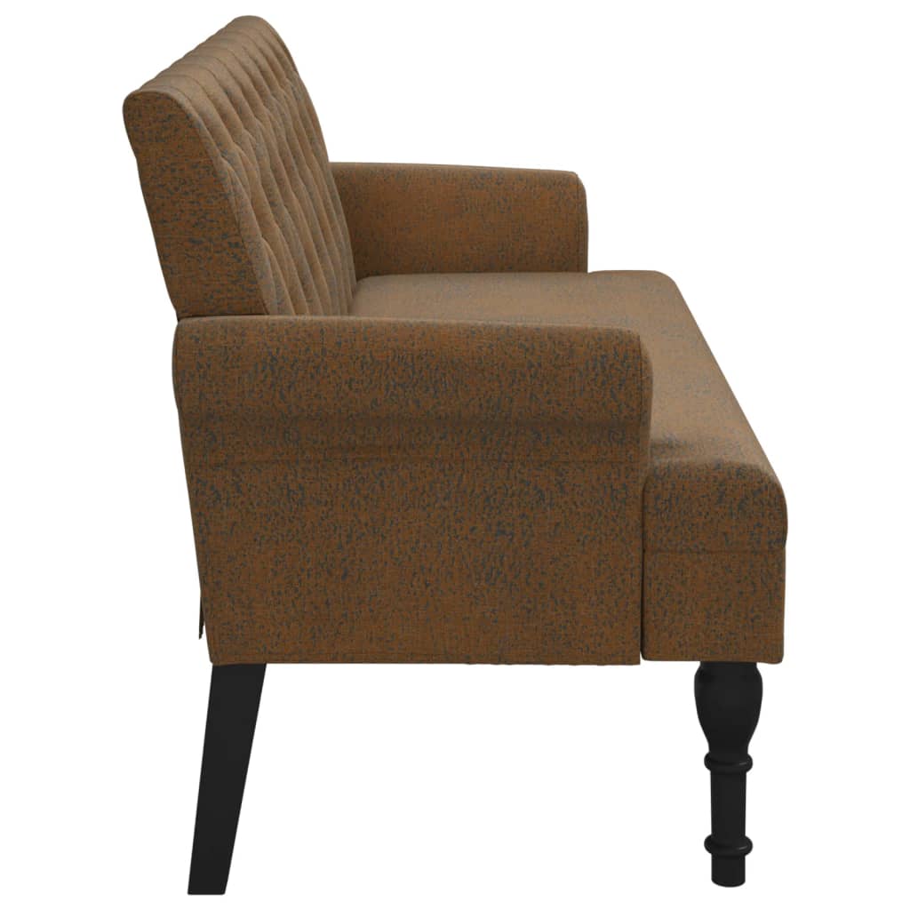 Banc avec dossier marron 120x62x75,5 cm similicuir daim - XIOS