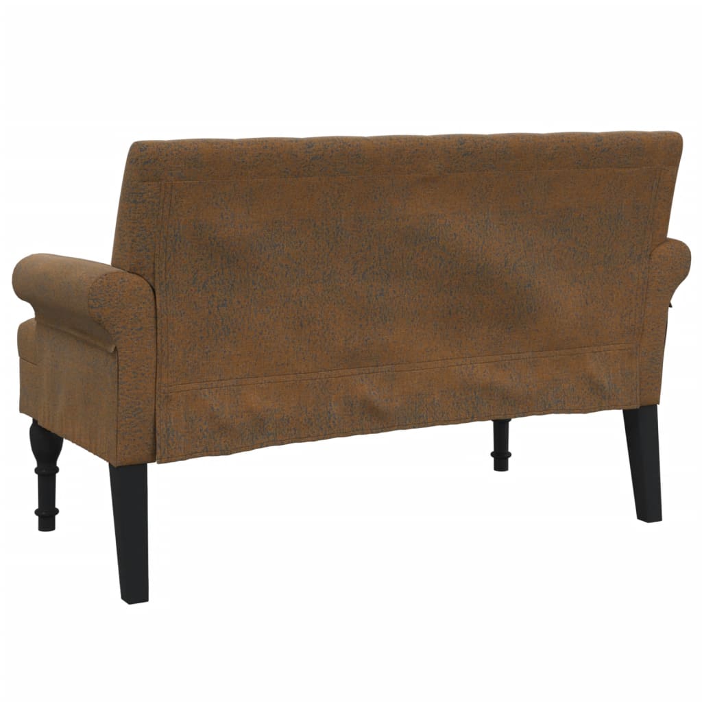 Banc avec dossier marron 120x62x75,5 cm similicuir daim - XIOS