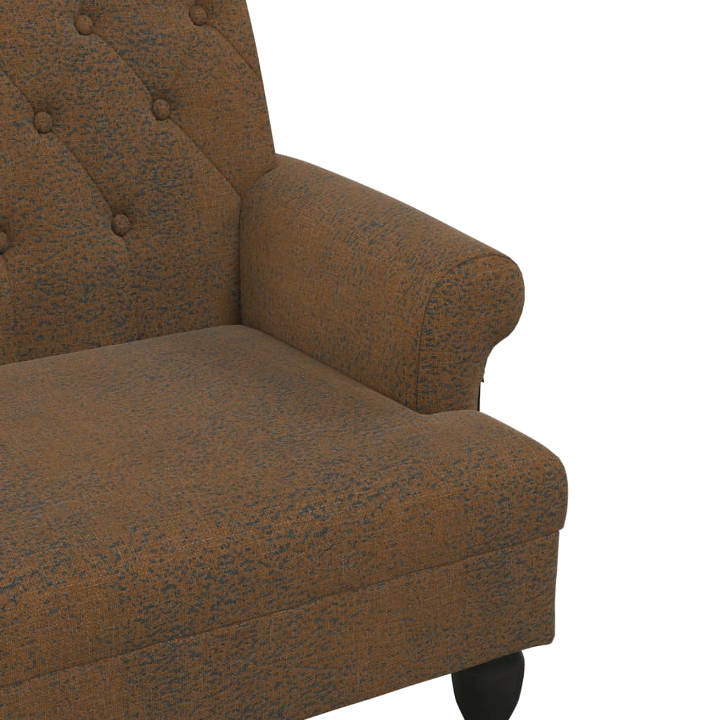 Banc avec dossier marron 120x62x75,5 cm similicuir daim - XIOS