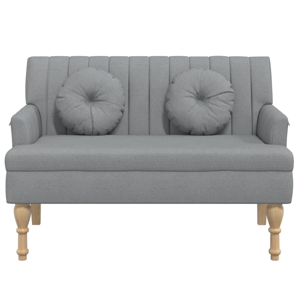 Banc avec coussins gris clair 113x64,5x75,5 cm tissu - XIOS