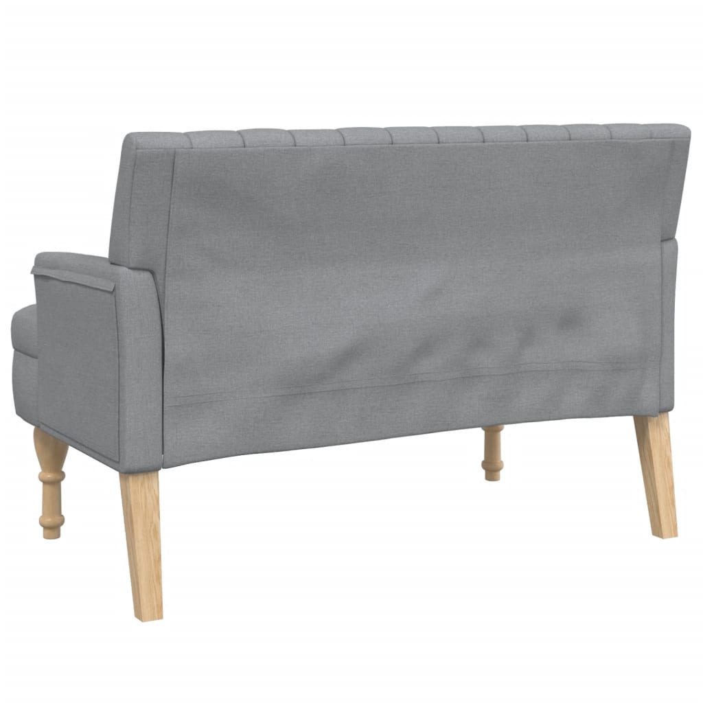 Banc avec coussins gris clair 113x64,5x75,5 cm tissu - XIOS