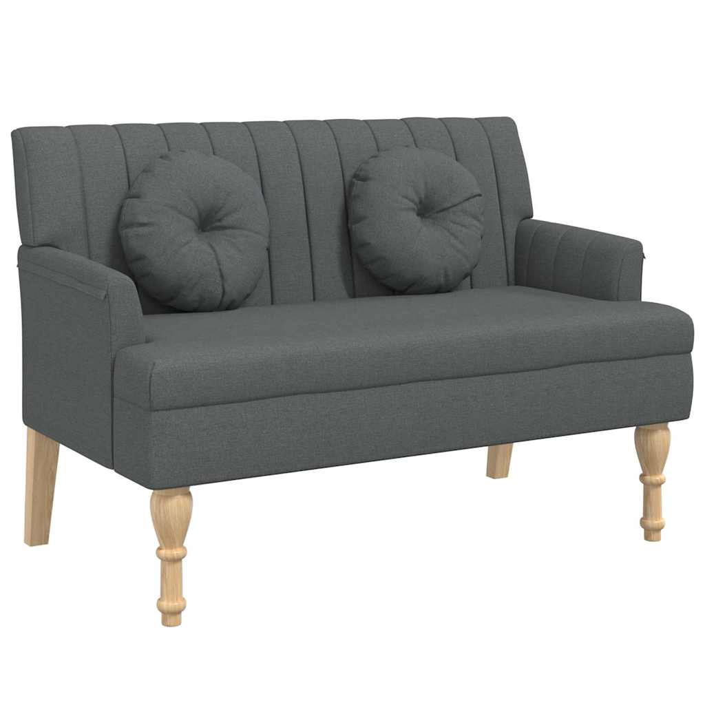 Banc avec coussins gris foncé 113x64,5x75,5 cm tissu - XIOS