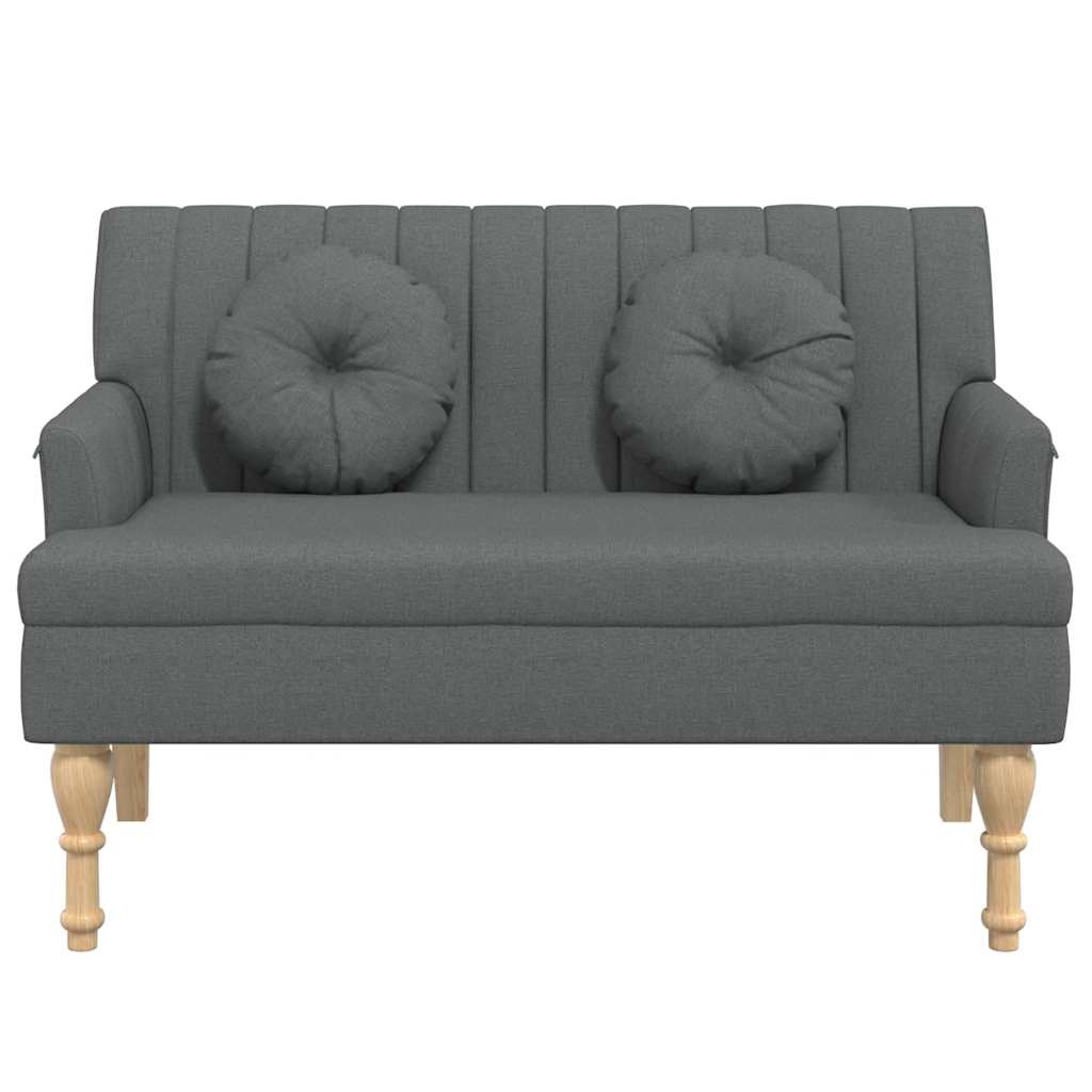 Banc avec coussins gris foncé 113x64,5x75,5 cm tissu - XIOS
