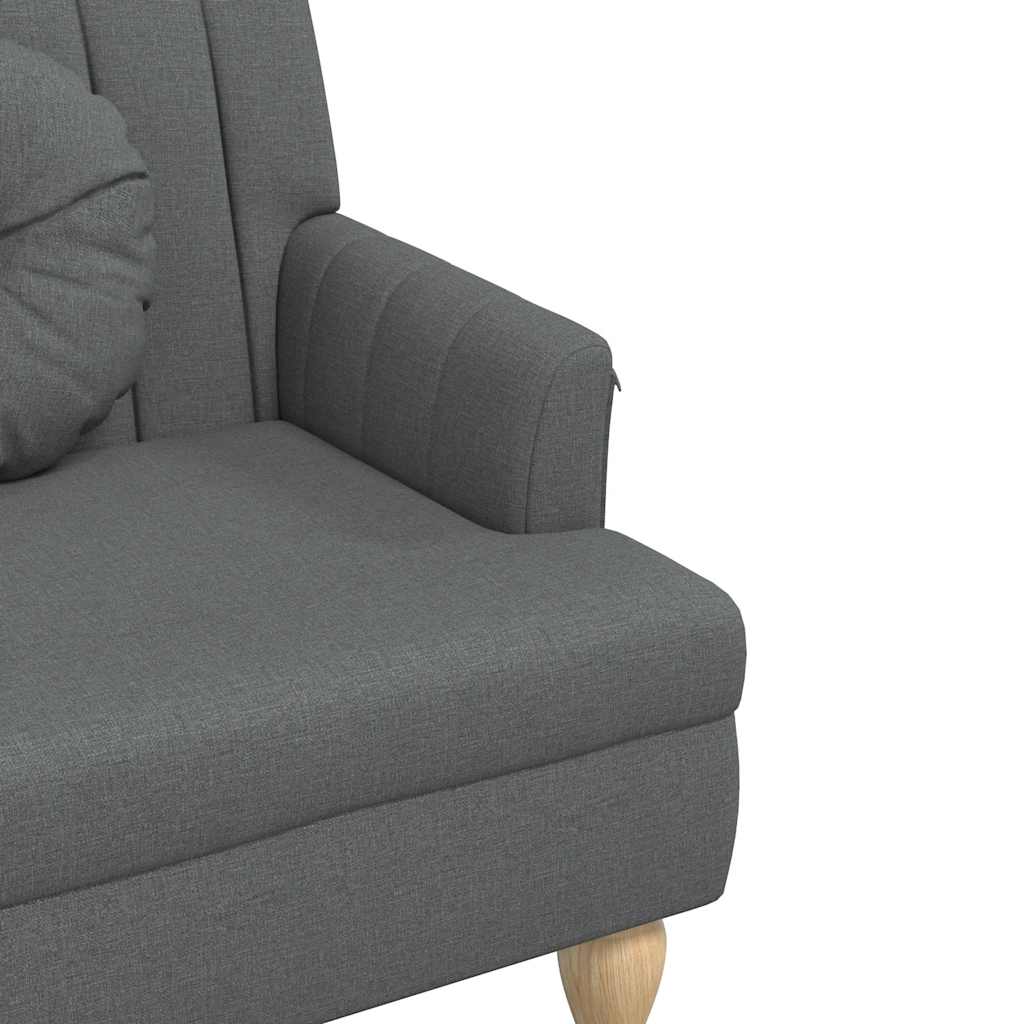 Banc avec coussins gris foncé 113x64,5x75,5 cm tissu - XIOS