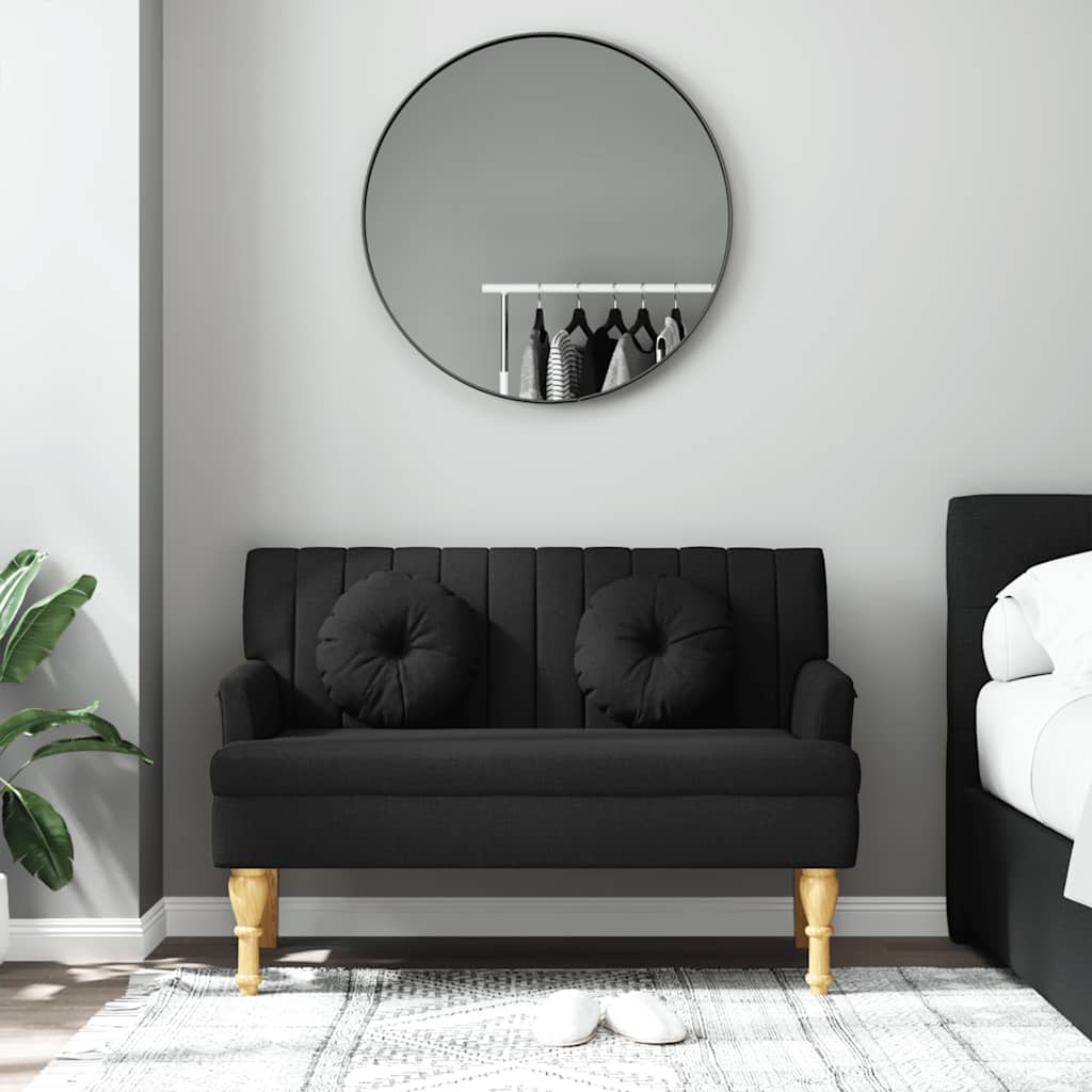 Banc avec coussins noir 113x64,5x75,5 cm tissu - XIOS