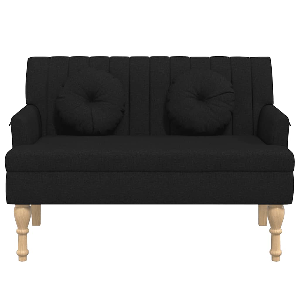 Banc avec coussins noir 113x64,5x75,5 cm tissu - XIOS