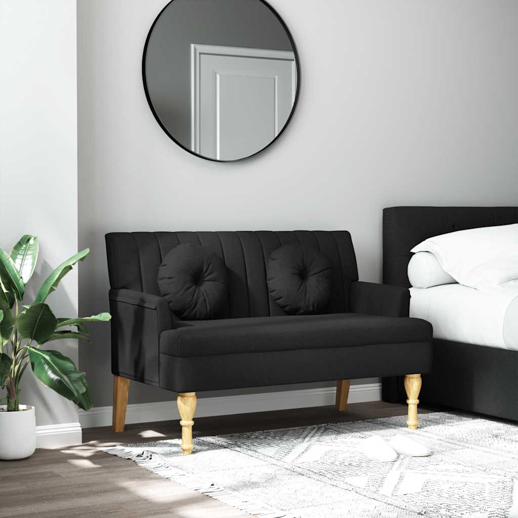 Banc avec coussins noir 113x64,5x75,5 cm tissu - XIOS