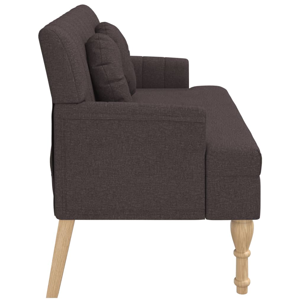 Banc avec coussins marron foncé 113x64,5x75,5 cm tissu - XIOS