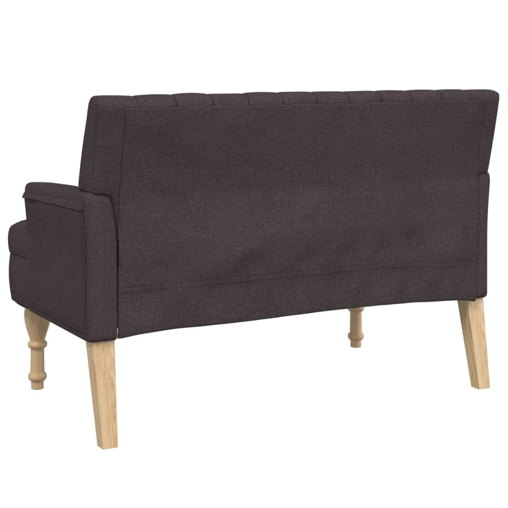 Banc avec coussins marron foncé 113x64,5x75,5 cm tissu - XIOS