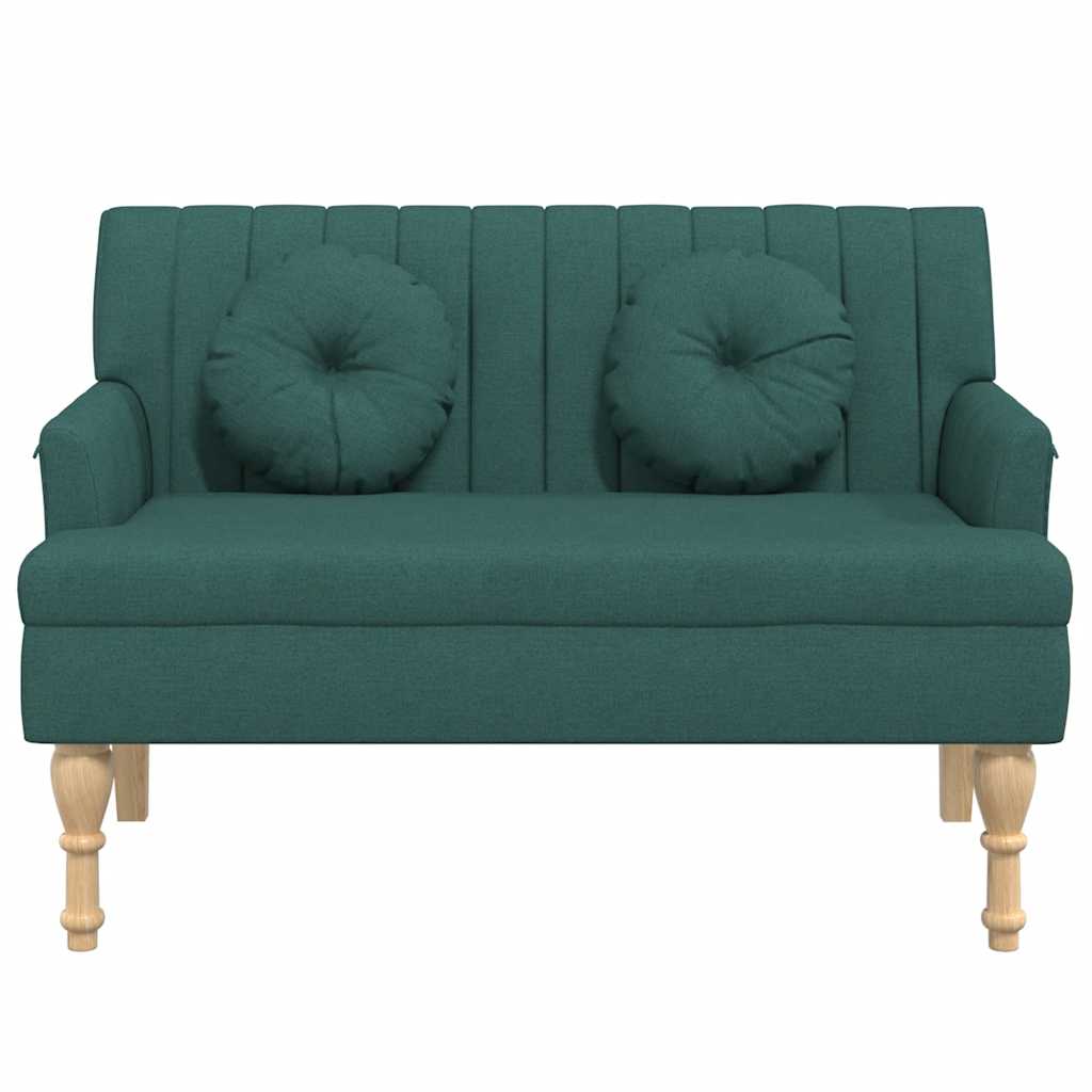 Banc avec coussins vert foncé 113x64,5x75,5 cm tissu - XIOS