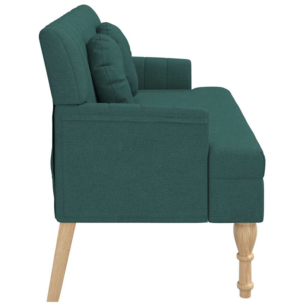 Banc avec coussins vert foncé 113x64,5x75,5 cm tissu - XIOS