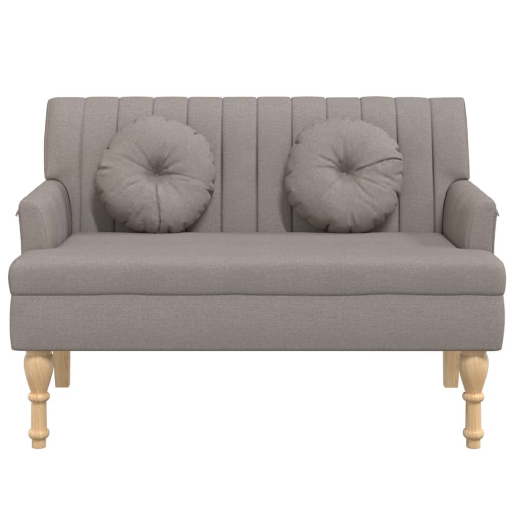 Banc avec coussins taupe 113x64,5x75,5 cm tissu - XIOS