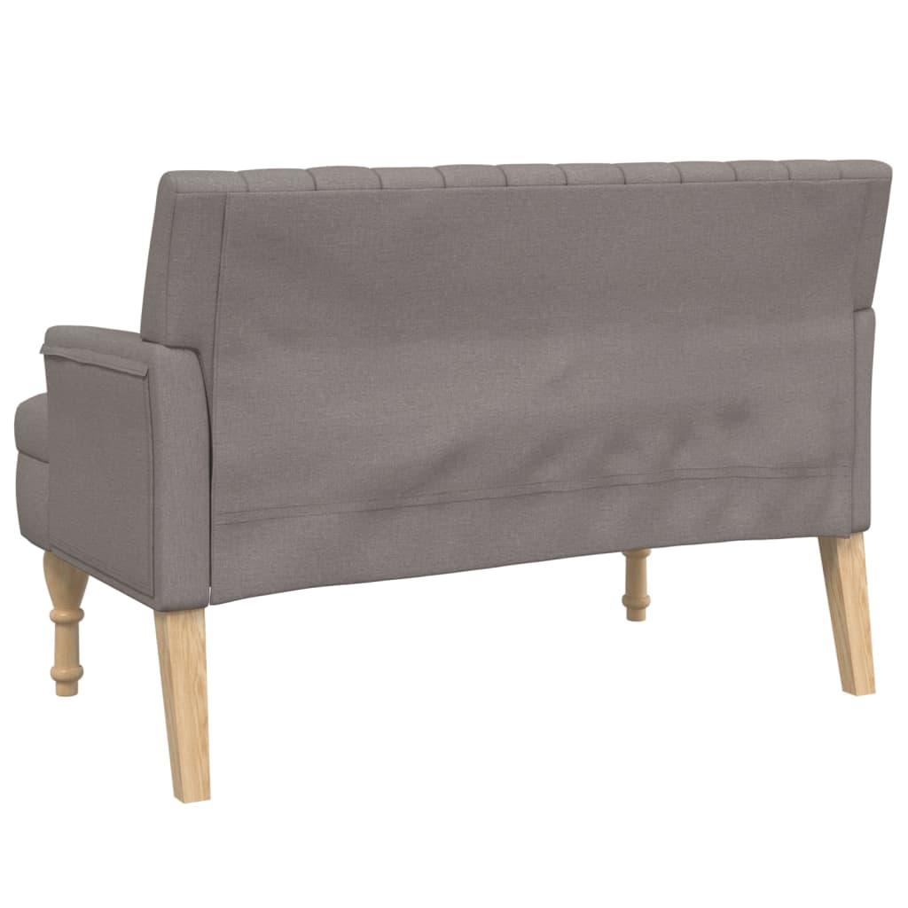 Banc avec coussins taupe 113x64,5x75,5 cm tissu - XIOS
