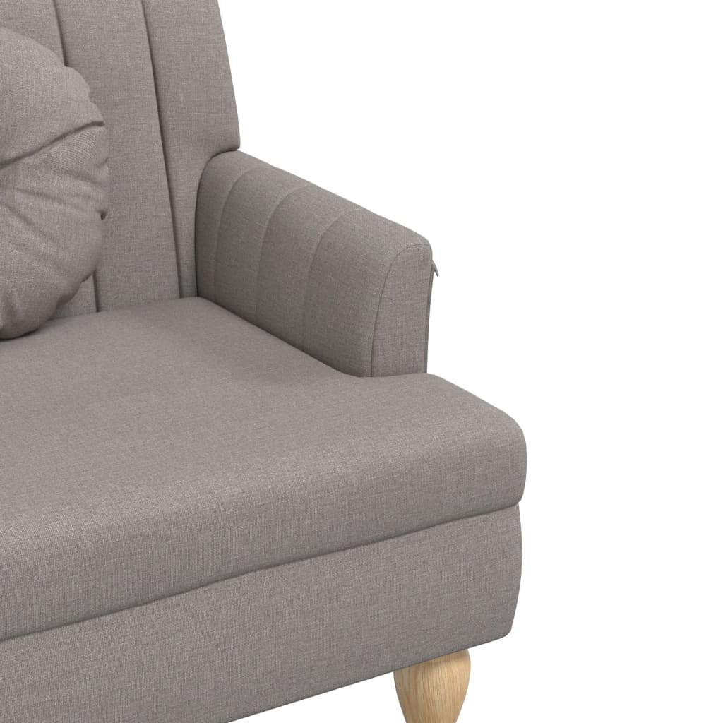Banc avec coussins taupe 113x64,5x75,5 cm tissu - XIOS