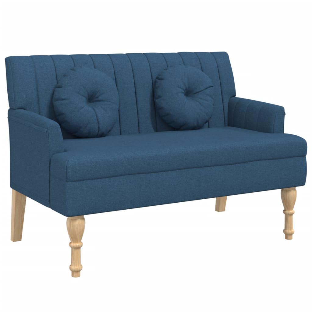 Banc avec coussins bleu 113x64,5x75,5 cm tissu - XIOS