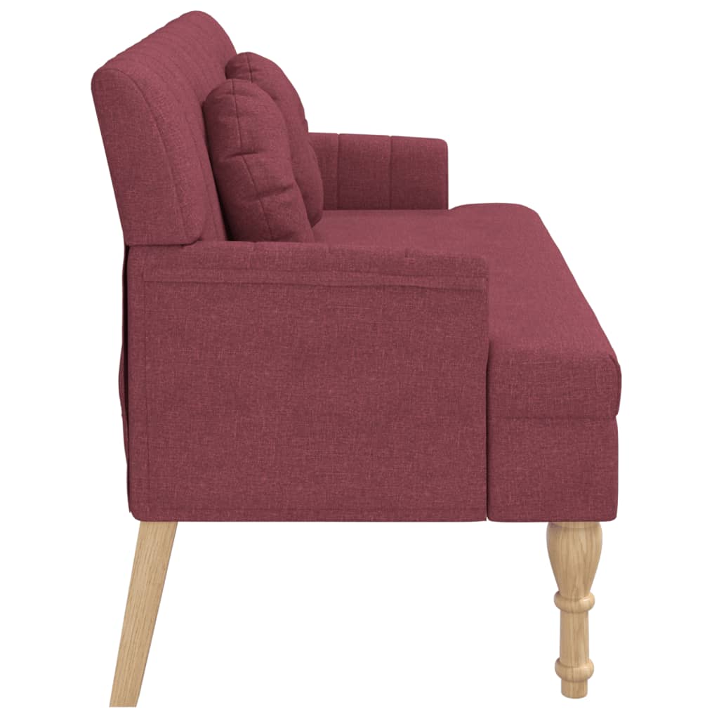 Banc avec coussins rouge bordeaux 113x64,5x75,5 cm tissu - XIOS