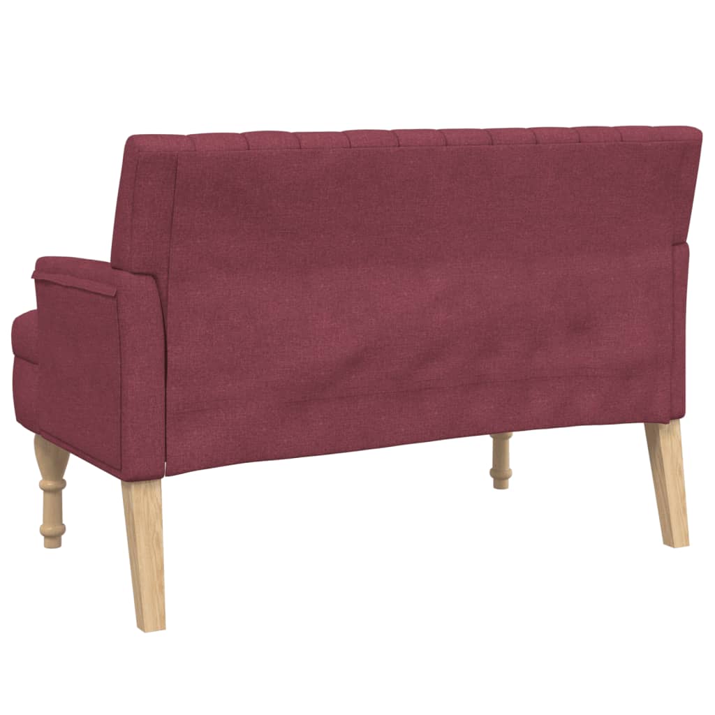 Banc avec coussins rouge bordeaux 113x64,5x75,5 cm tissu - XIOS