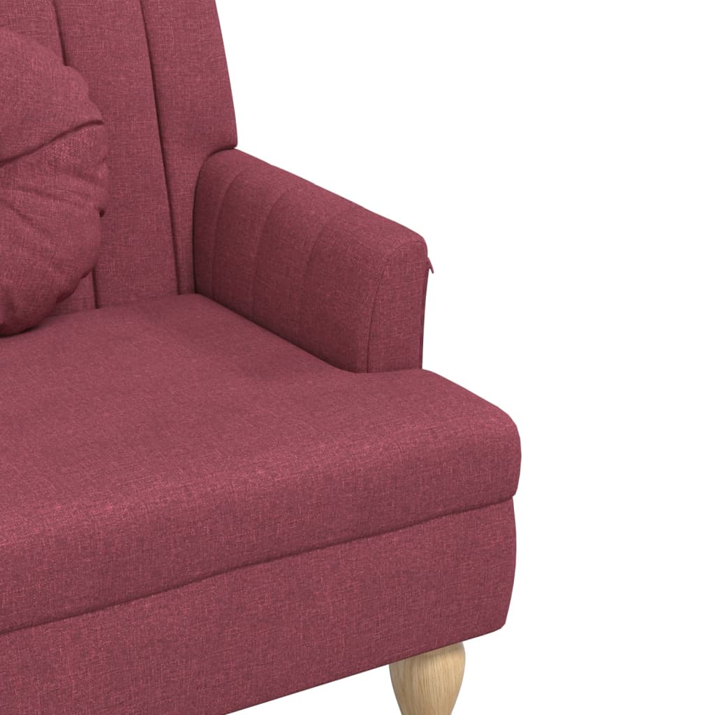 Banc avec coussins rouge bordeaux 113x64,5x75,5 cm tissu - XIOS