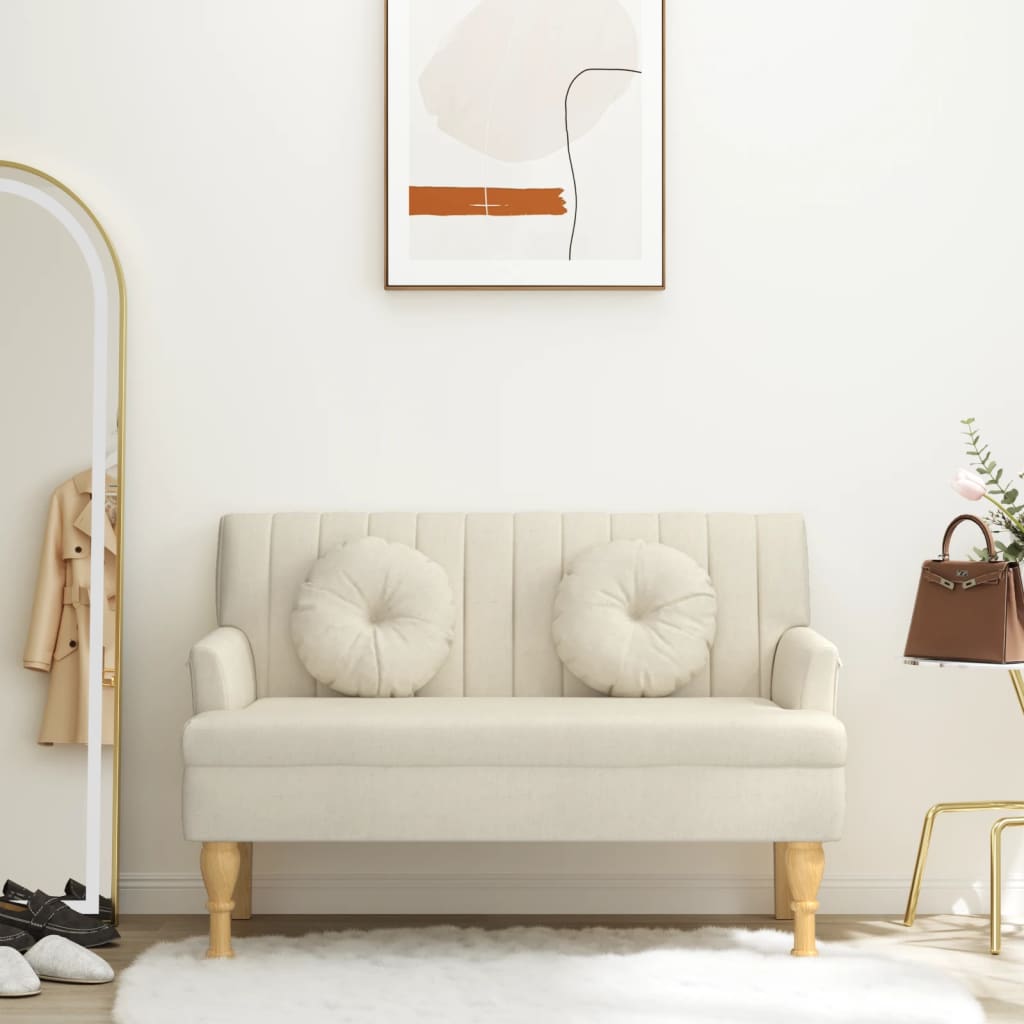 Banc avec coussins 113x64,5x75,5 cm lin - XIOS