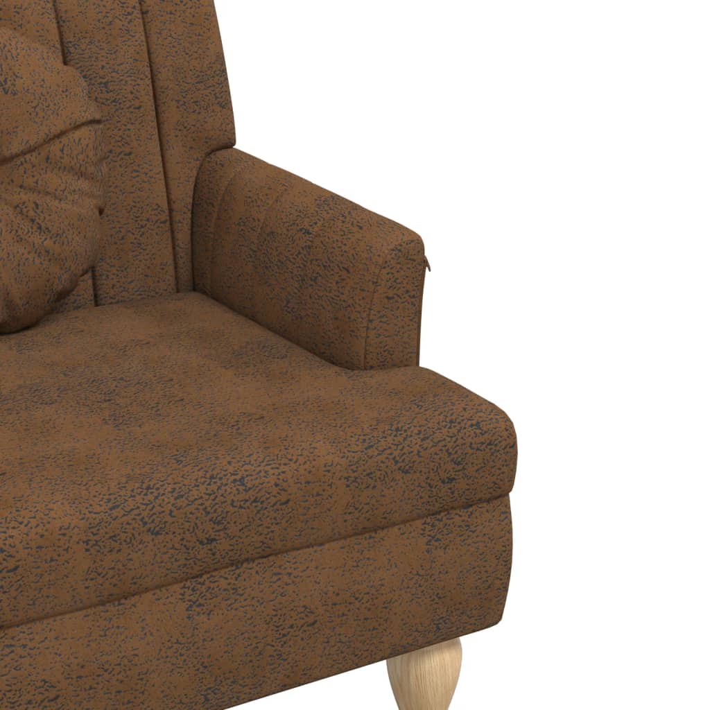 Banc avec coussins marron 113x64,5x75,5 cm similicuir daim - XIOS