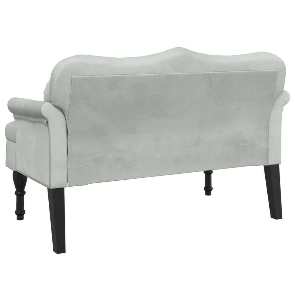 Banc avec coussins gris clair 120,5x65x75 cm velours - XIOS