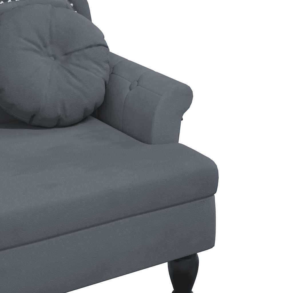 Banc avec coussins gris foncé 120,5x65x75 cm velours - XIOS