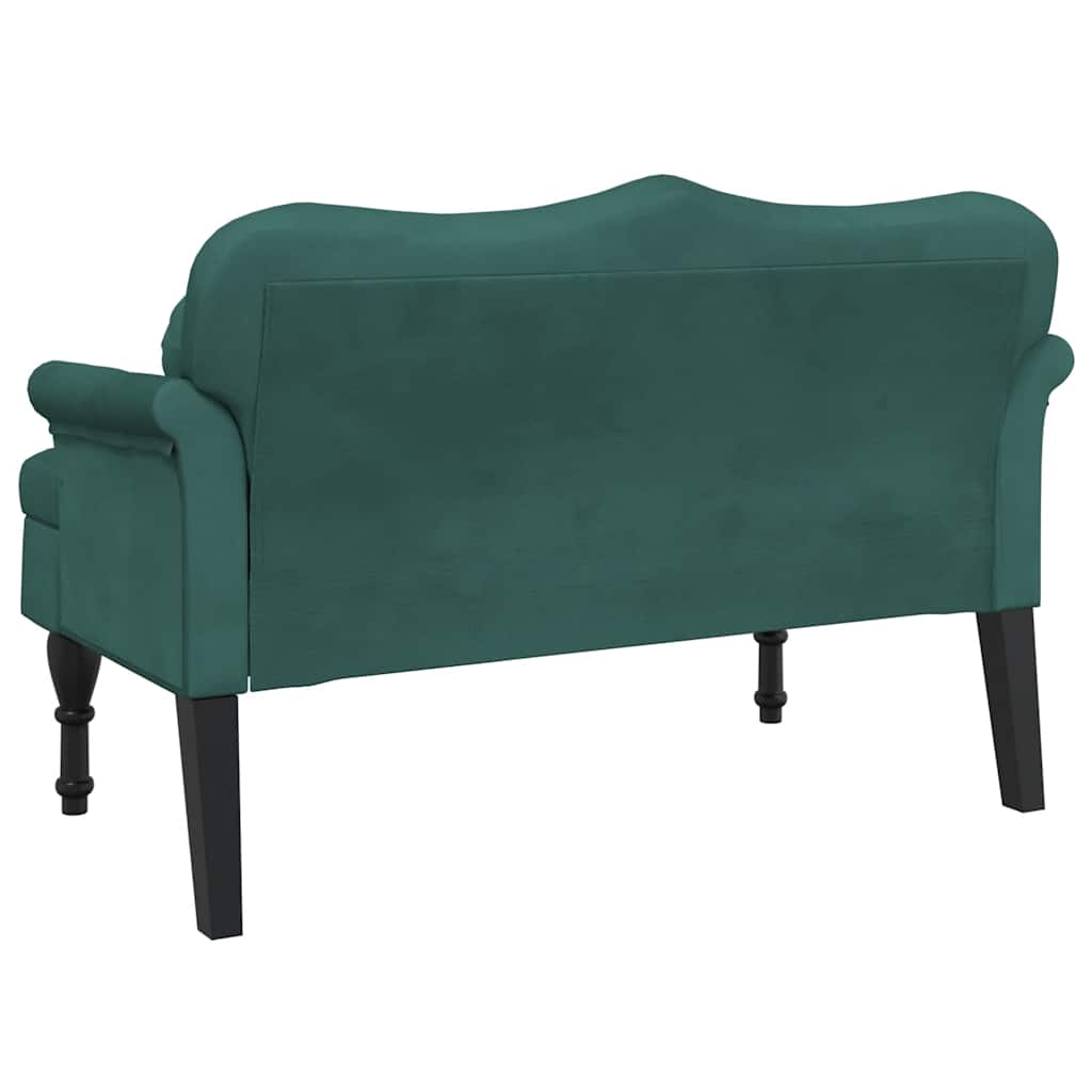 Banc avec coussins vert foncé 120,5x65x75 cm velours - XIOS