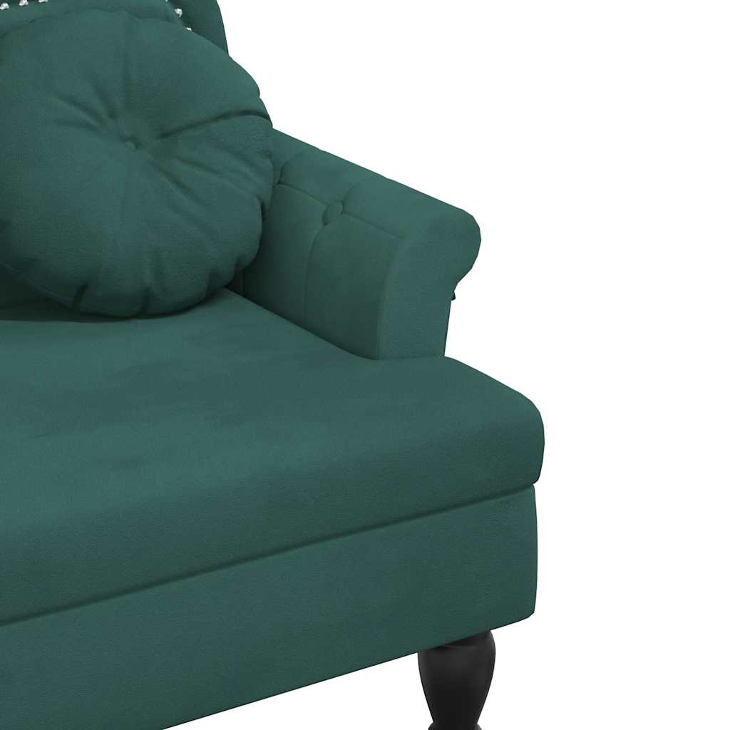 Banc avec coussins vert foncé 120,5x65x75 cm velours - XIOS