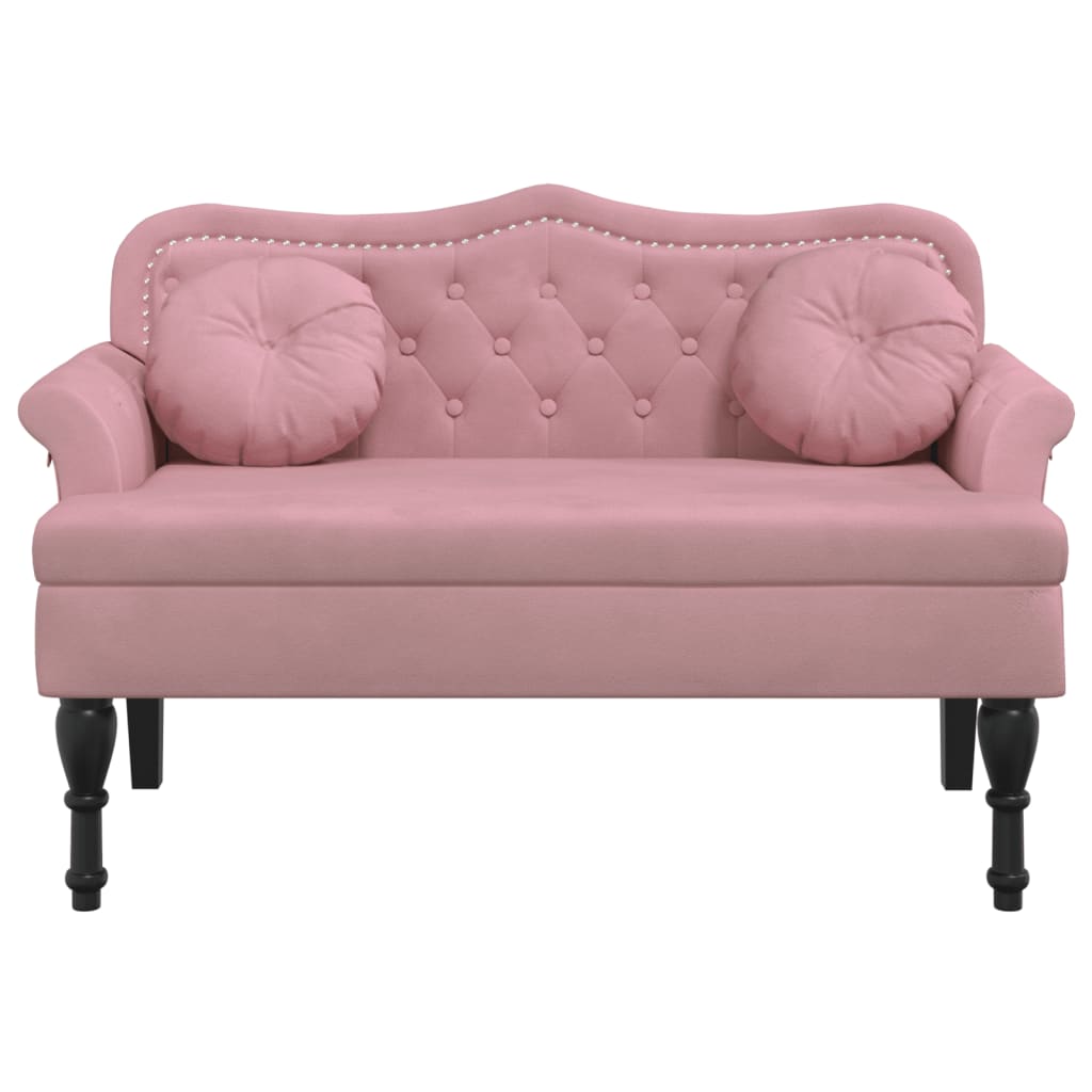 Banc avec coussins rose 120,5x65x75 cm velours - XIOS