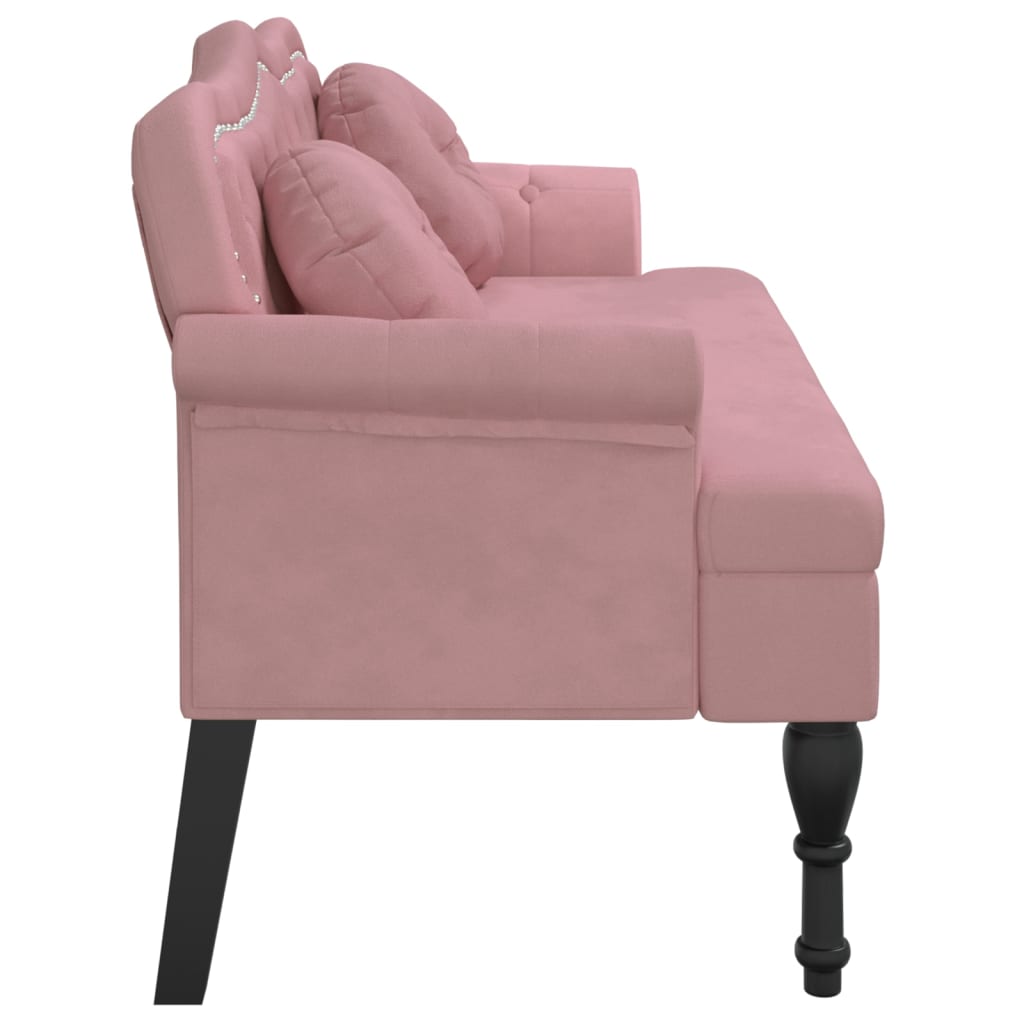 Banc avec coussins rose 120,5x65x75 cm velours - XIOS