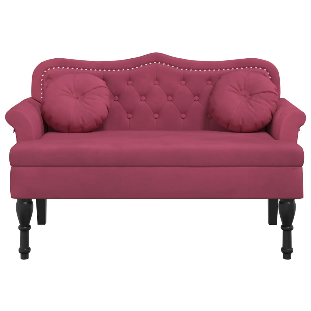 Banc avec coussins bordeaux 120,5x65x75 cm velours - XIOS