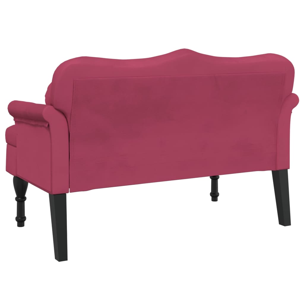 Banc avec coussins bordeaux 120,5x65x75 cm velours - XIOS