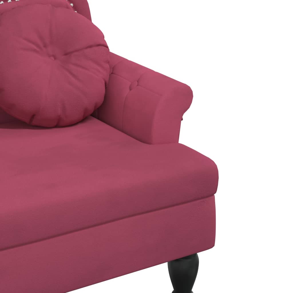 Banc avec coussins bordeaux 120,5x65x75 cm velours - XIOS